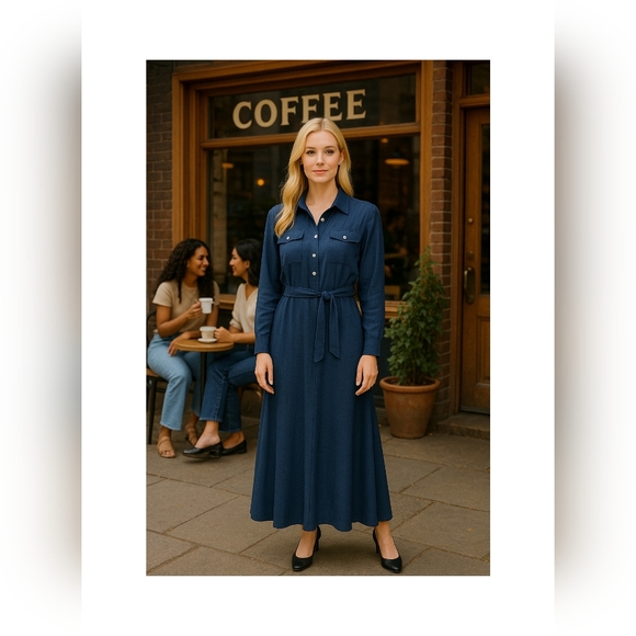 Soft Surroundings Dresses & Skirts - New Soft Surrounding Medium Tall Navy Savanna Maxi Dress Crepe soft